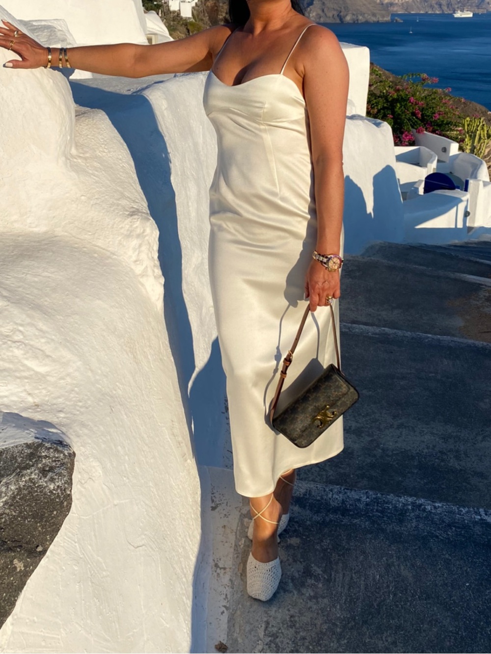 Magda Butrym Silk Wool Slip Dress Ivory 36/S Carolyn Bessette Style worn once